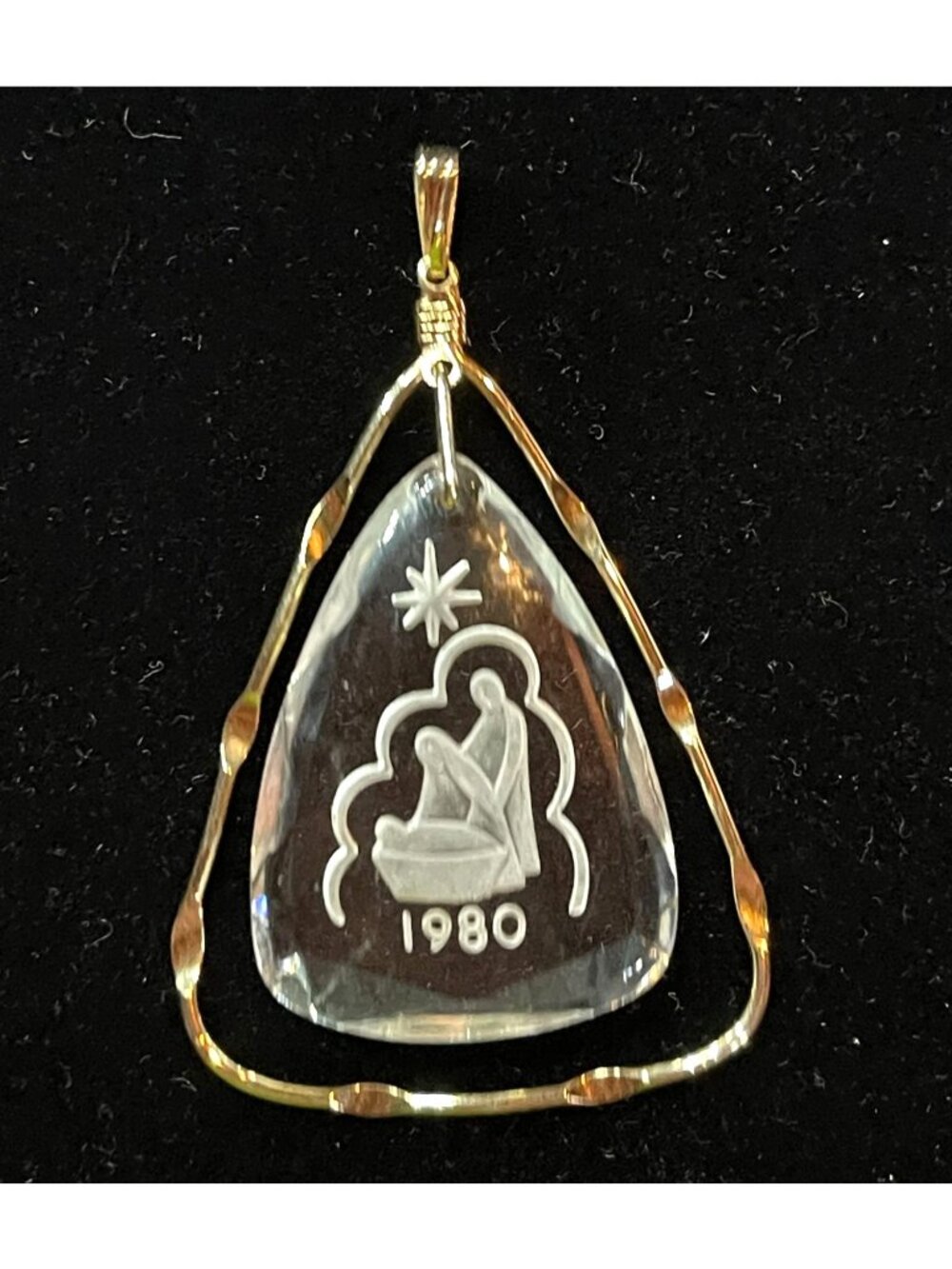 Vintage 80s Sarah Coventry Crystal Nativity Pendant Limited Edition